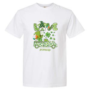 Gnome Shamrock Truck Love CMA Life Nurse St Patricks Day Garment-Dyed Heavyweight T-Shirt