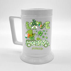 Gnome Shamrock Truck Love CMA Life Nurse St Patricks Day Beer Stein