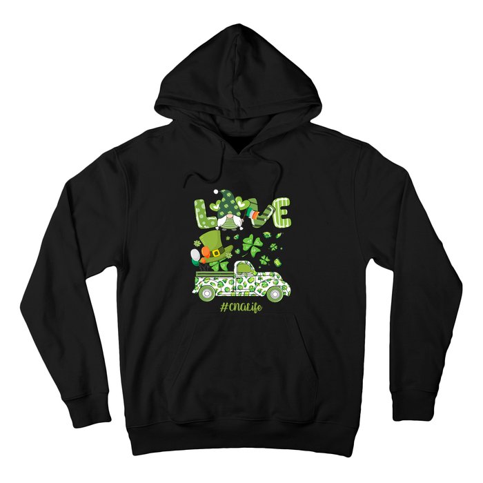 Gnome Shamrock Truck Love CNA Life Nurse St Patricks Day Hoodie