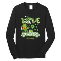 Gnome Shamrock Truck Love CNA Life Nurse St Patricks Day Long Sleeve Shirt