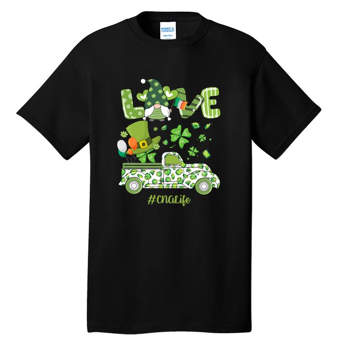 Gnome Shamrock Truck Love CNA Life Nurse St Patricks Day Tall T-Shirt