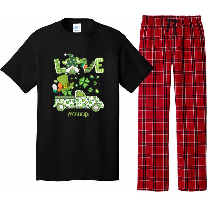 Gnome Shamrock Truck Love CNA Life Nurse St Patricks Day Pajama Set