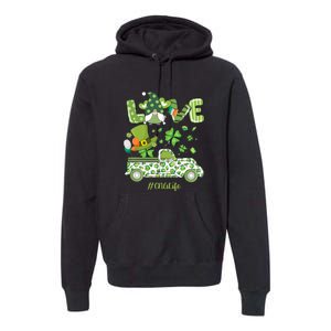 Gnome Shamrock Truck Love CNA Life Nurse St Patricks Day Premium Hoodie