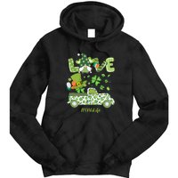 Gnome Shamrock Truck Love CNA Life Nurse St Patricks Day Tie Dye Hoodie