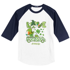 Gnome Shamrock Truck Love CNA Life Nurse St Patricks Day Baseball Sleeve Shirt