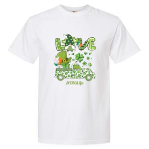 Gnome Shamrock Truck Love CNA Life Nurse St Patricks Day Garment-Dyed Heavyweight T-Shirt