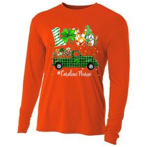 Gnome Shamrock Truck Love Cardiac Nurse St Patricks Day Gift Cooling Performance Long Sleeve Crew