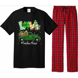 Gnome Shamrock Truck Love Cardiac Nurse St Patricks Day Gift Pajama Set