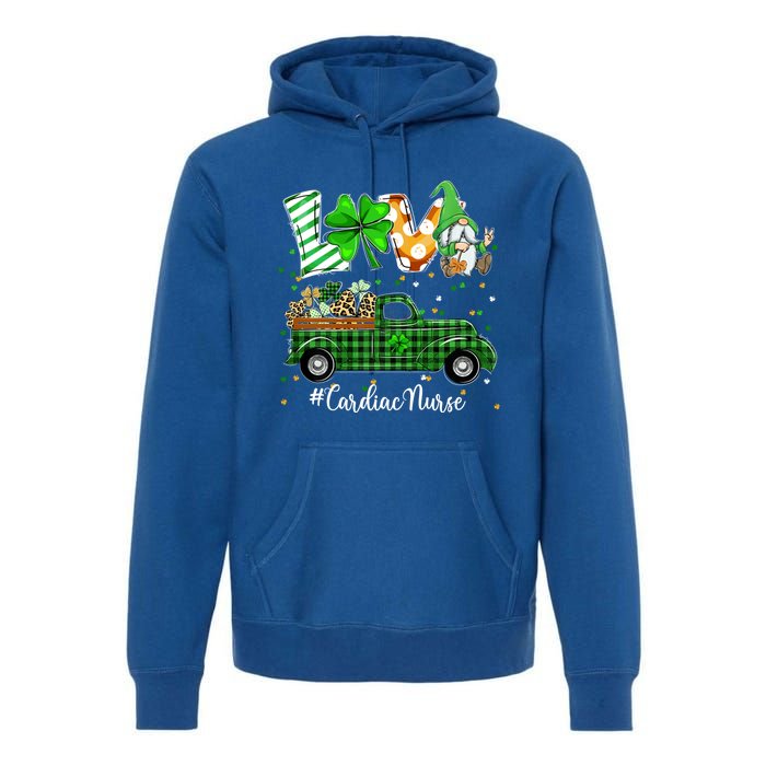 Gnome Shamrock Truck Love Cardiac Nurse St Patricks Day Gift Premium Hoodie