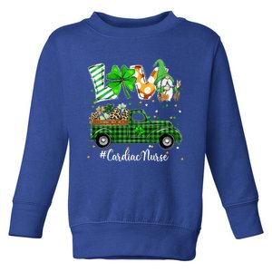 Gnome Shamrock Truck Love Cardiac Nurse St Patricks Day Gift Toddler Sweatshirt