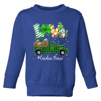 Gnome Shamrock Truck Love Cardiac Nurse St Patricks Day Gift Toddler Sweatshirt