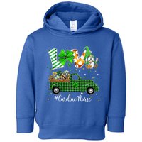 Gnome Shamrock Truck Love Cardiac Nurse St Patricks Day Gift Toddler Hoodie