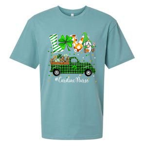 Gnome Shamrock Truck Love Cardiac Nurse St Patricks Day Gift Sueded Cloud Jersey T-Shirt