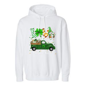 Gnome Shamrock Truck Love Cardiac Nurse St Patricks Day Gift Garment-Dyed Fleece Hoodie