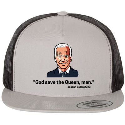 God Save The Queen Man Funny Joe Biden Shirts Flat Bill Trucker Hat