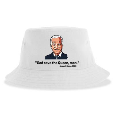 God Save The Queen Man Funny Joe Biden Shirts Sustainable Bucket Hat