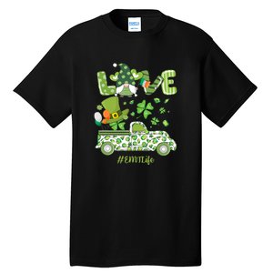 Gnome Shamrock Truck Love EMT Life Nurse St Patricks Day Tall T-Shirt