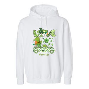 Gnome Shamrock Truck Love EMT Life Nurse St Patricks Day Garment-Dyed Fleece Hoodie