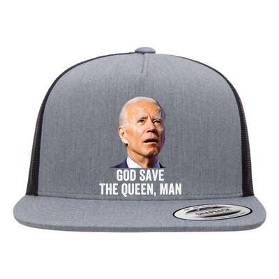 God Save The Queen Man Funny Joe Biden American Flag Flat Bill Trucker Hat