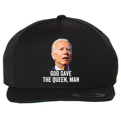 God Save The Queen Man Funny Joe Biden American Flag Wool Snapback Cap