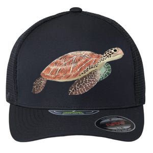 Green Sea Turtle Flexfit Unipanel Trucker Cap