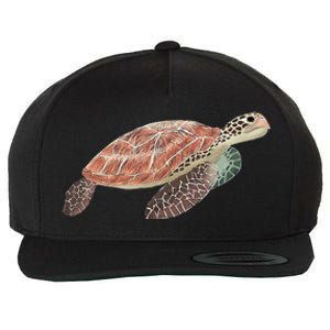 Green Sea Turtle Wool Snapback Cap