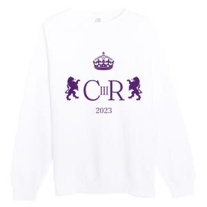 God Save The King Charles III Pattern Design Premium Crewneck Sweatshirt