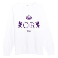 God Save The King Charles III Pattern Design Premium Crewneck Sweatshirt