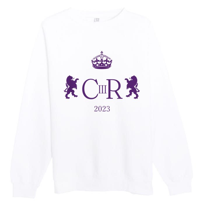 God Save The King Charles III Pattern Design Premium Crewneck Sweatshirt