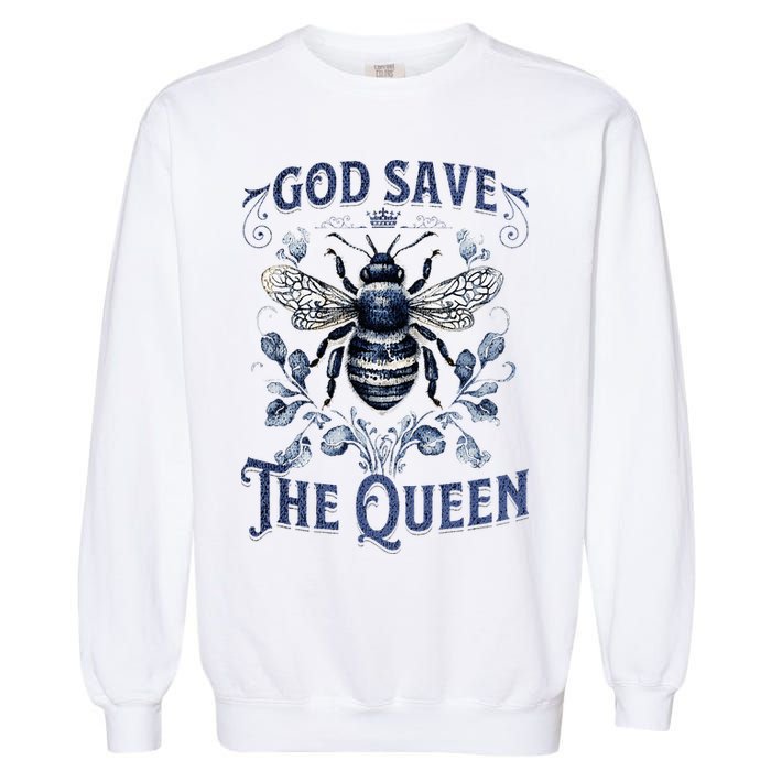 God Save the Queen Bee From Extinction Garment-Dyed Sweatshirt