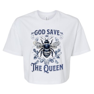 God Save the Queen Bee From Extinction Bella+Canvas Jersey Crop Tee