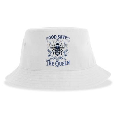 God Save the Queen Bee From Extinction Sustainable Bucket Hat