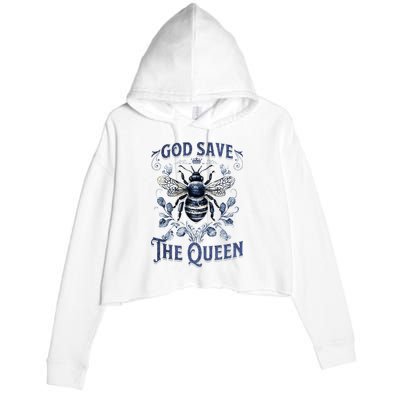 God Save the Queen Bee From Extinction Crop Fleece Hoodie