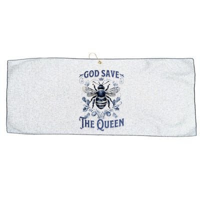 God Save the Queen Bee From Extinction Large Microfiber Waffle Golf Towel