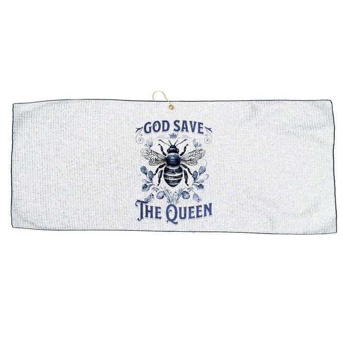 God Save the Queen Bee From Extinction Large Microfiber Waffle Golf Towel