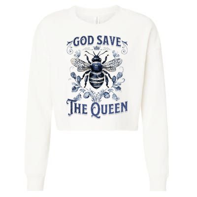 God Save the Queen Bee From Extinction Cropped Pullover Crew