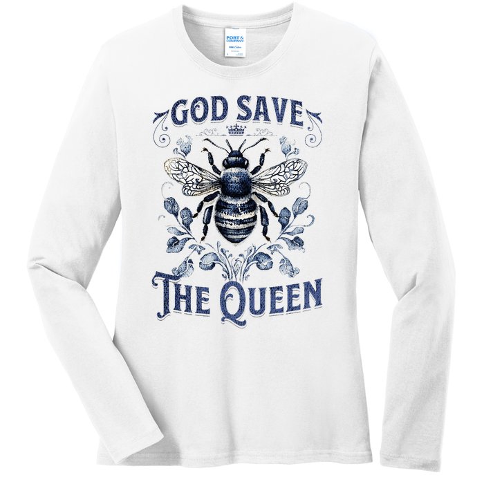 God Save the Queen Bee From Extinction Ladies Long Sleeve Shirt