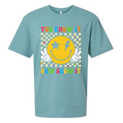 Groovy State Testing Day Teacher You Know It Now Show It Sueded Cloud Jersey T-Shirt