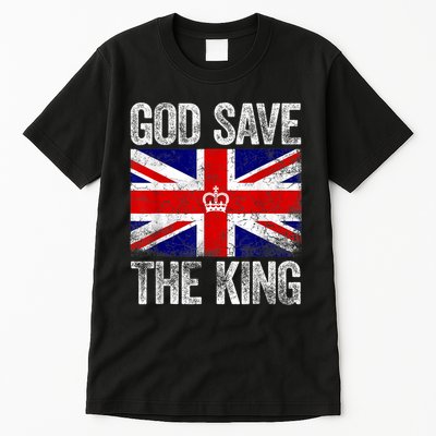 God Save The King Charles III Tee UK Flag Top King Charles Retro Tall T-Shirt