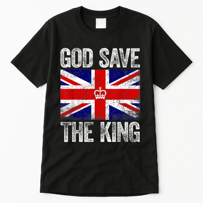 God Save The King Charles III Tee UK Flag Top King Charles Retro Tall T-Shirt