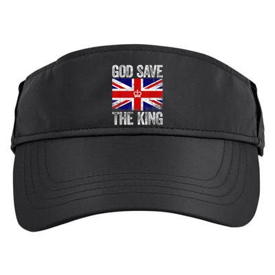 God Save The King Charles III Tee UK Flag Top King Charles Retro Adult Drive Performance Visor