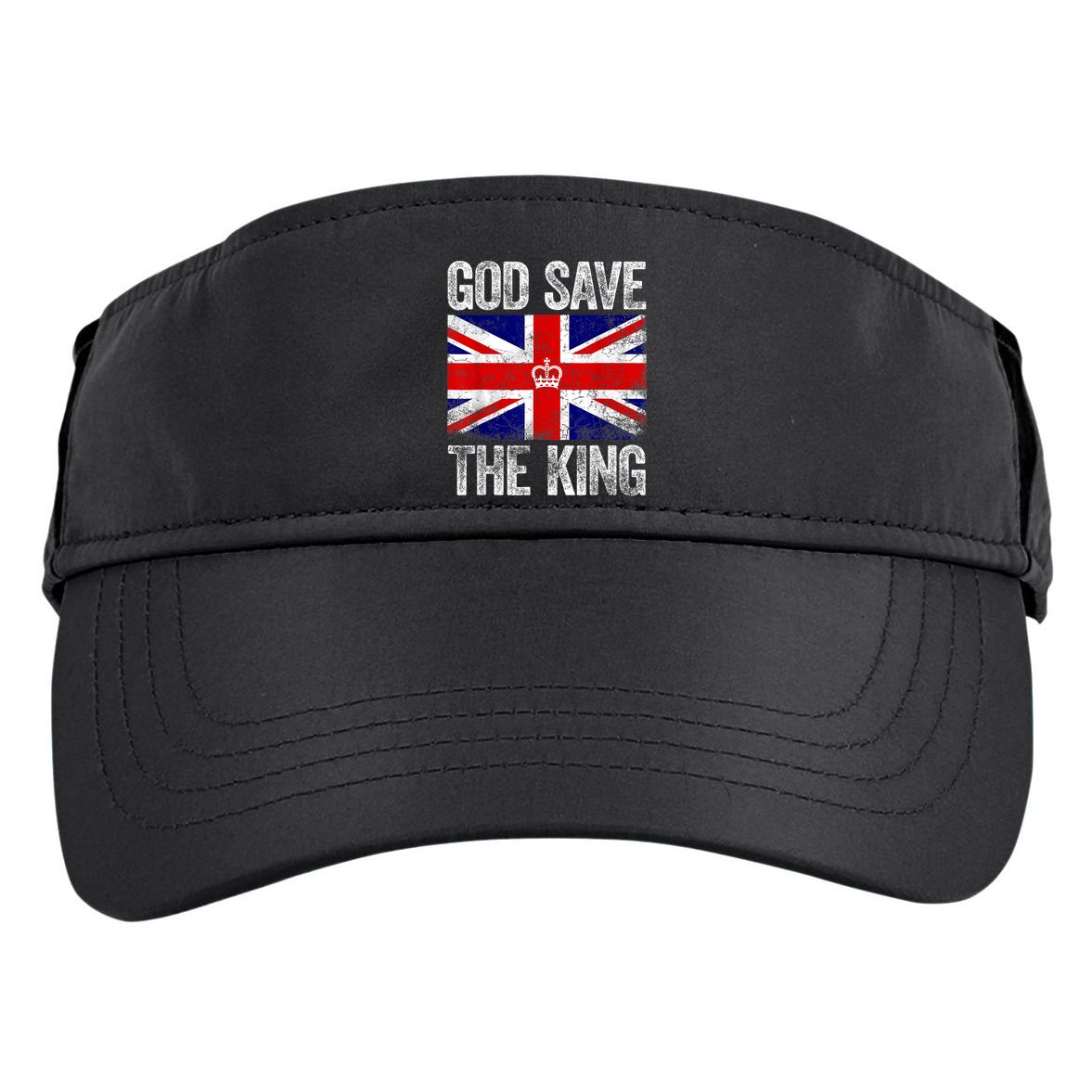 God Save The King Charles III Tee UK Flag Top King Charles Retro Adult Drive Performance Visor
