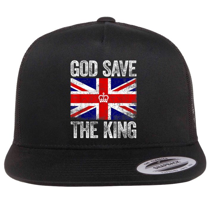 God Save The King Charles III Tee UK Flag Top King Charles Retro Flatbill Hat