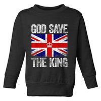 God Save The King Charles III Tee UK Flag Top King Charles Retro Toddler Sweatshirt