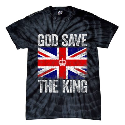 God Save The King Charles III Tee UK Flag Top King Charles Retro Tie-Dye T-Shirt