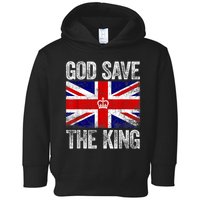 God Save The King Charles III Tee UK Flag Top King Charles Retro Toddler Hoodie