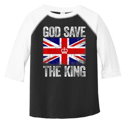 God Save The King Charles III Tee UK Flag Top King Charles Retro Toddler Fine Jersey T-Shirt