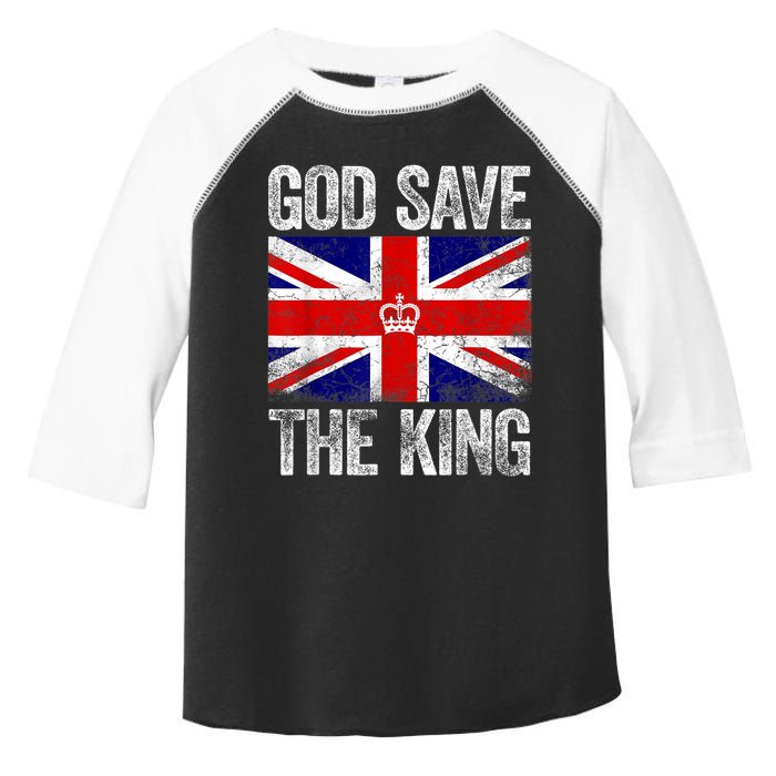 God Save The King Charles III Tee UK Flag Top King Charles Retro Toddler Fine Jersey T-Shirt