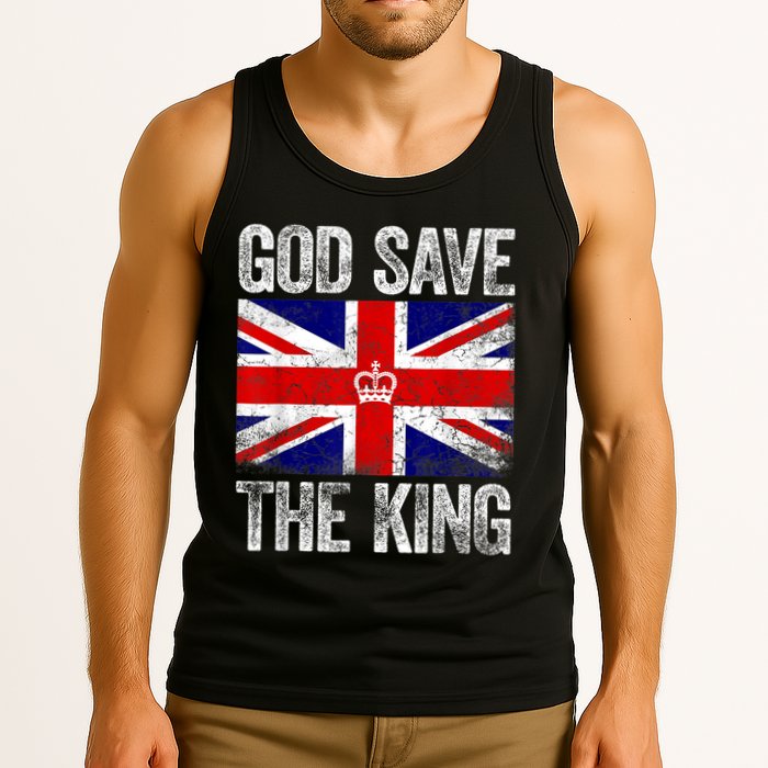 God Save The King Charles III Tee UK Flag Top King Charles Retro Tank Top