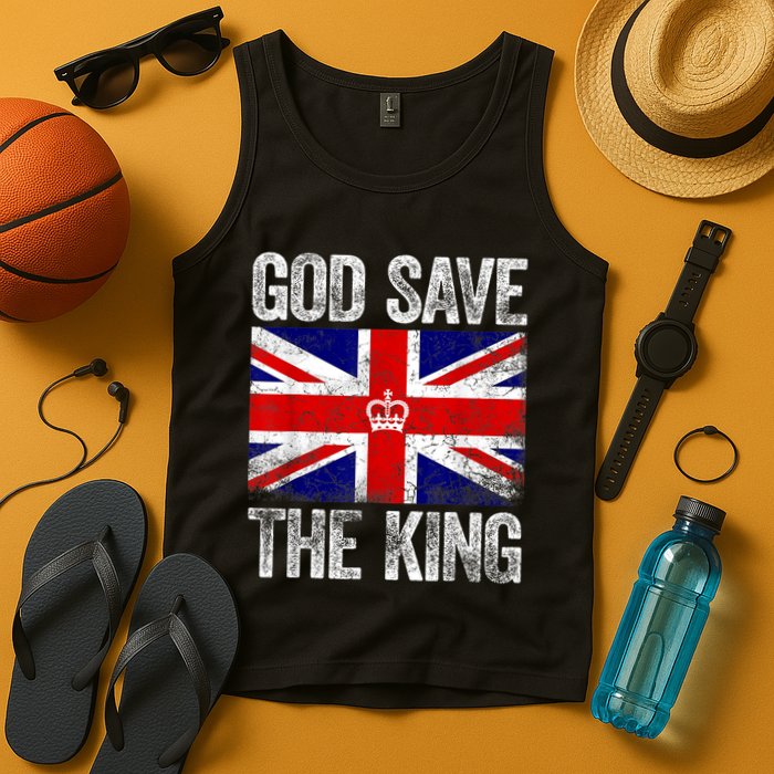 God Save The King Charles III Tee UK Flag Top King Charles Retro Tank Top